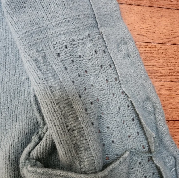 Women's Teal Button Up Woolen Angora Sweater w/ Pockets By Free People sz. Small - Picture 10 of 16